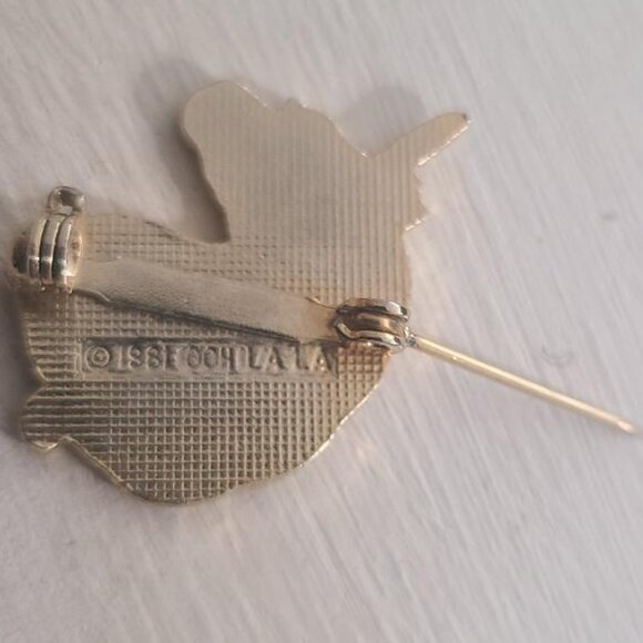 Magical Unicorn Initial Letter "M" Vintage 1981 Lapel Pin - Gold Ooh La La Pin - Picture 4 of 4